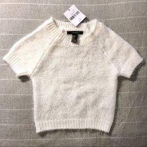5 for $25 - Fuzzy cropped white sweater
